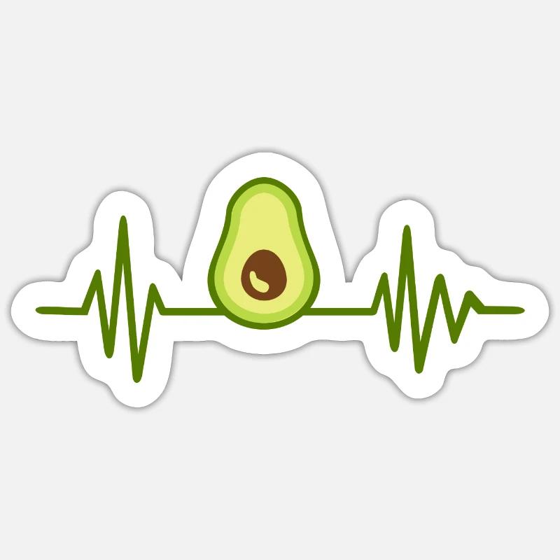avocat - Sticker taille S (10 x 10 cm) - blanc mat