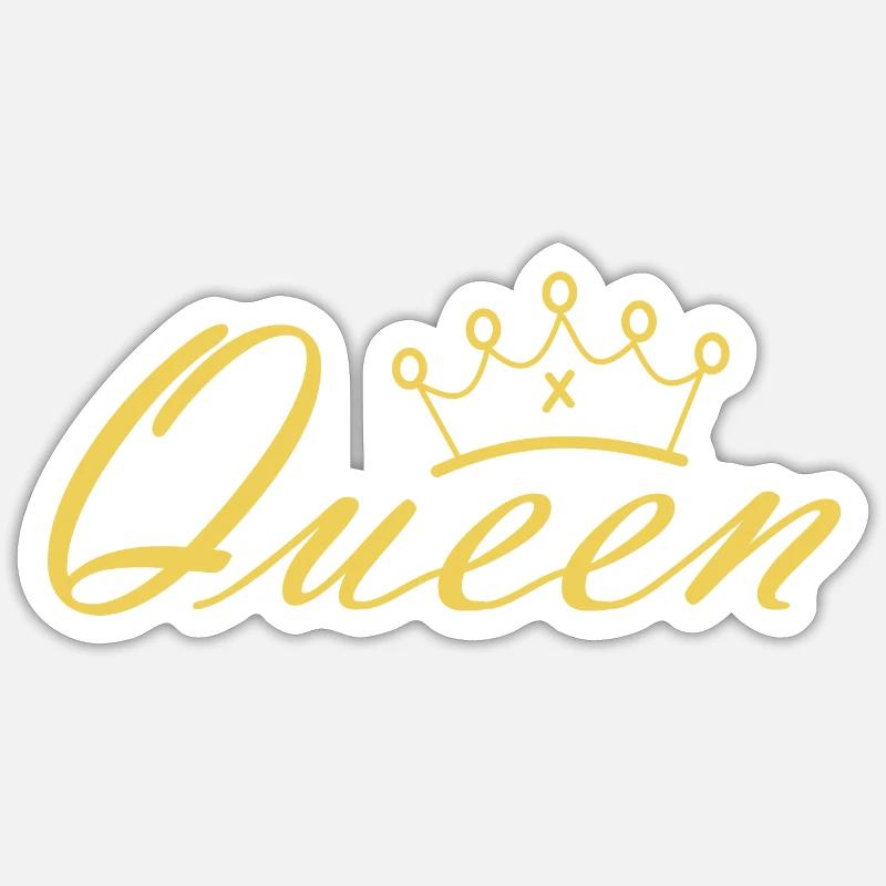 King - Queen Geschenk Geschenkidee Sticker Größe S (10 x 10 cm)