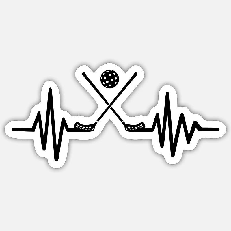 Floorball - Sticker size S (10 x 10 cm) - white matte