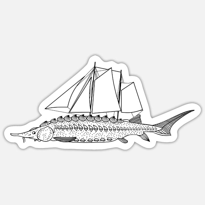 Sailfish (b) - Sticker size S (10 x 10 cm) - white matte