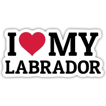 I love my Labrador - Sticker Größe S (10 x 10 cm) - Mattweiß - Vorne