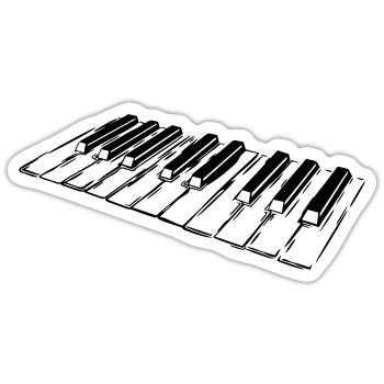 Piano, Piano keys, Keyboard - Sticker size S (10 x 10 cm) - white matte - Front