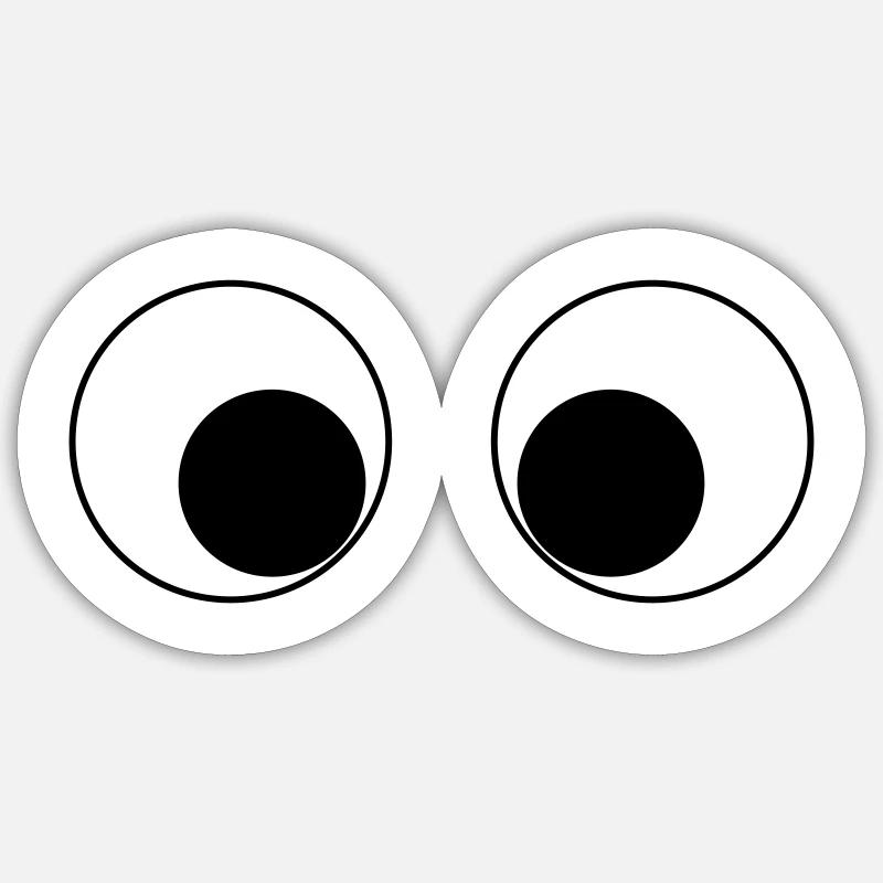 Funny Eyes Design - Sticker size S (10 x 10 cm) - white matte