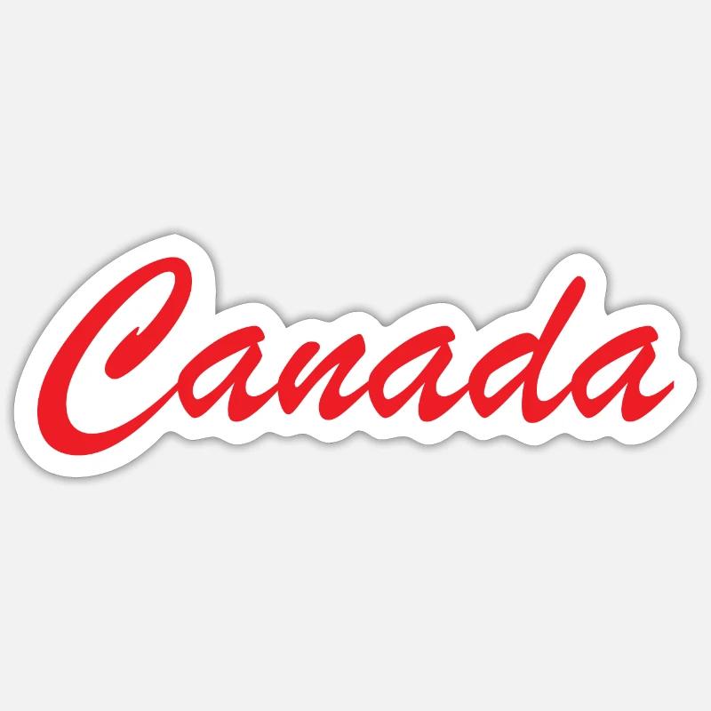 Lettrage Canada Script Rouge - Sticker taille S (10 x 10 cm) - blanc mat