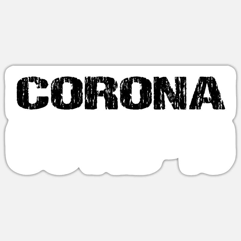 Corona - Sticker Größe S (10 x 10 cm) - Mattweiß