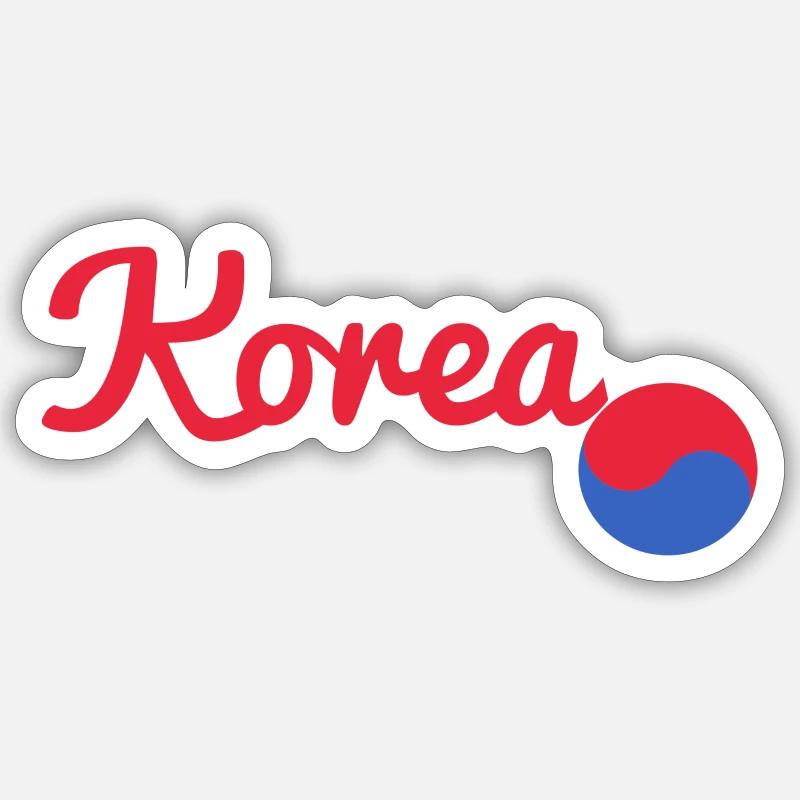 Corée rouge Sticker taille S (10 x 10 cm)