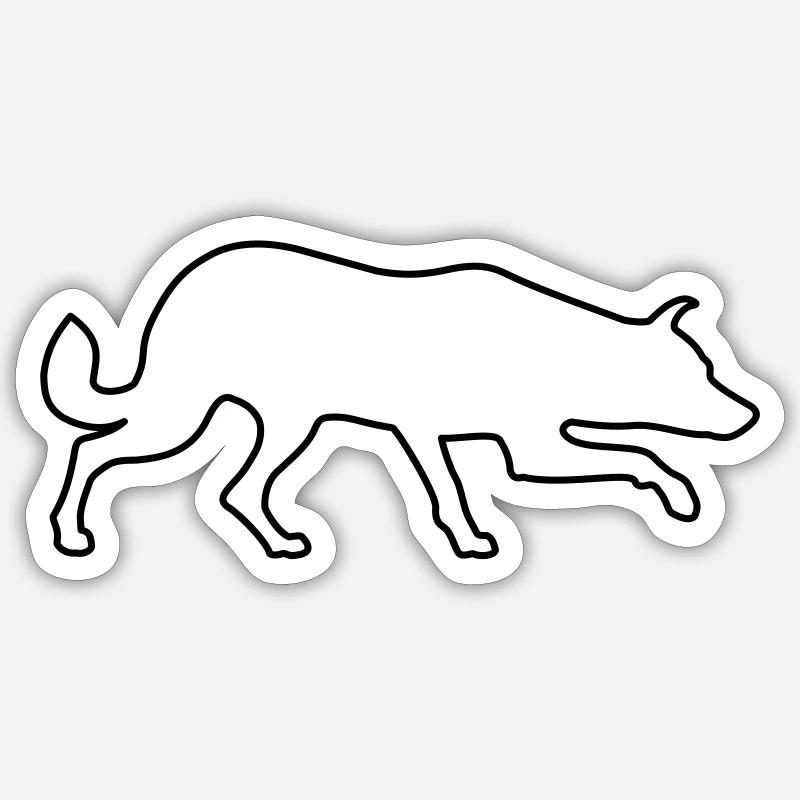 Herding dog silhouette - Sticker size S (10 x 10 cm) - white matte