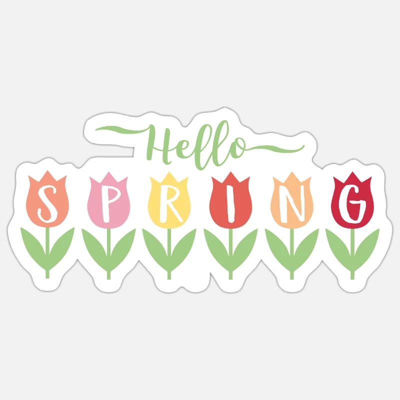 Hello Spring - Sticker size S (10 x 10 cm) - white matte