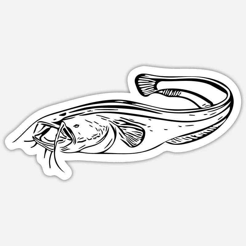 Catfish - angler Sticker size S (10 x 10 cm)