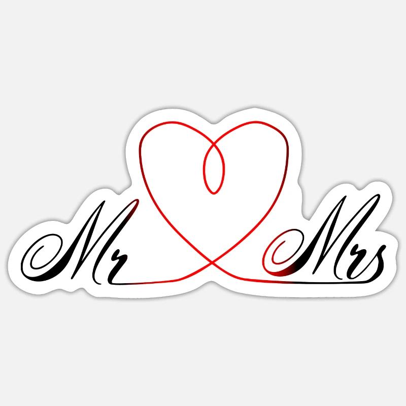 Mr. & Mrs. - Sticker size S (10 x 10 cm) - white matte