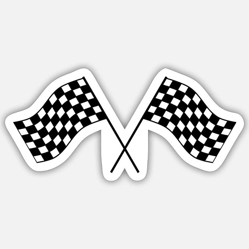 Drapeaux de course Racing flaggs Sticker taille S (10 x 10 cm)