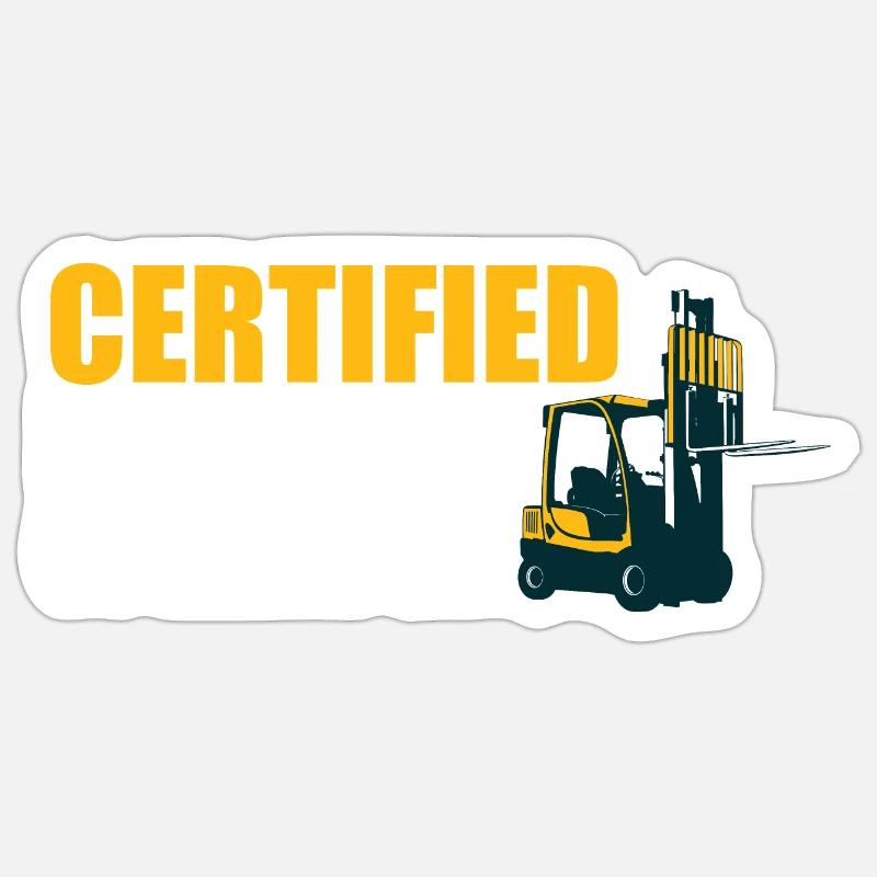 Certified forklift operator - Sticker size S (10 x 10 cm) - white matte