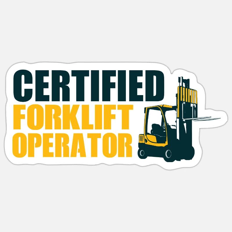 Zertifizierter Gabelstaplerfahrer - Sticker Größe S (10 x 10 cm) - Mattweiß