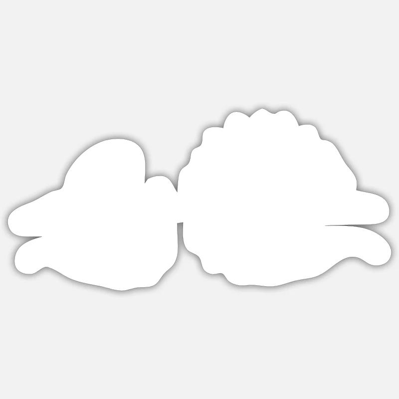 Sun moon hands - Sticker size S (10 x 10 cm) - white matte