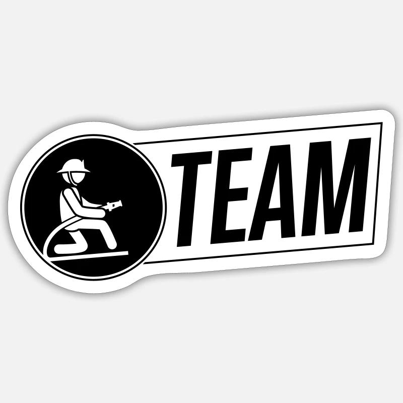 firefighter firefighter team logo - Sticker size S (10 x 10 cm) - white matte