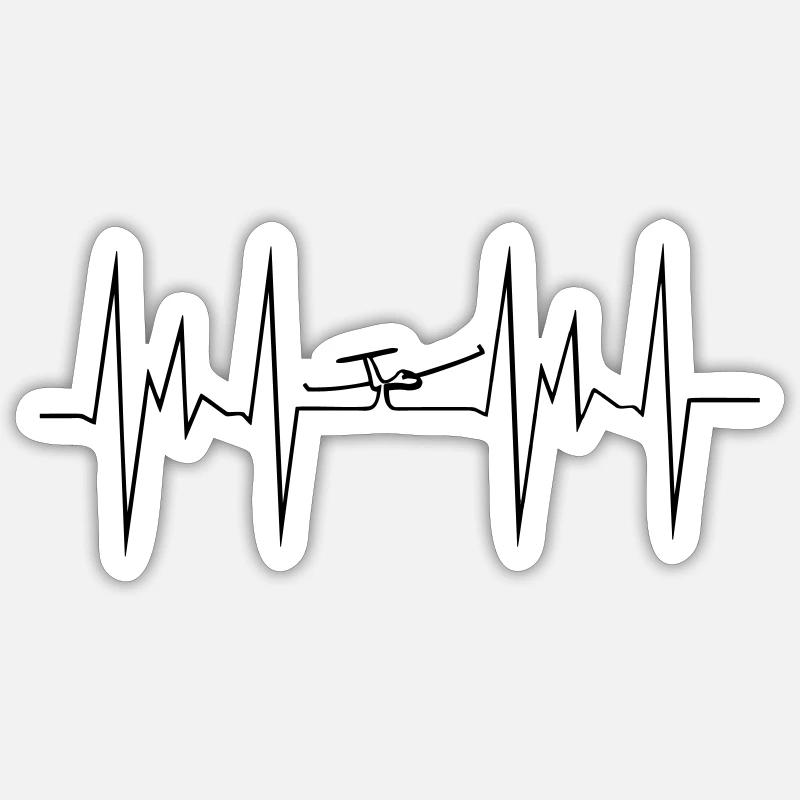 Planeur planeur pilote de planeur volant - Sticker taille S (10 x 10 cm) - blanc mat