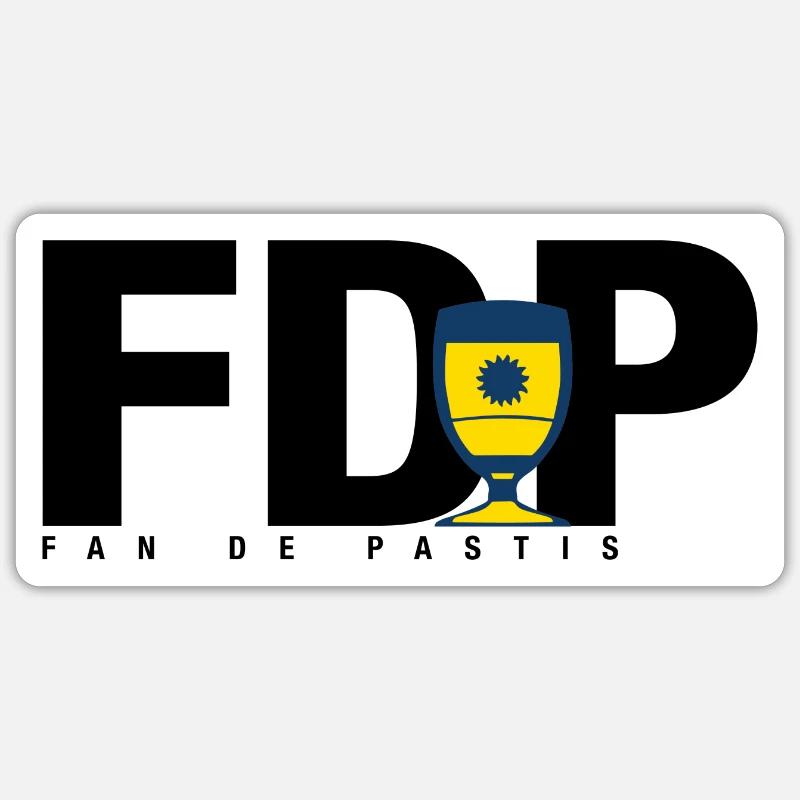 fdp pastis - Sticker taille S (10 x 10 cm) - blanc mat