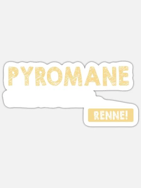 Pyromane Wenn Ich Renne Renne! Pyrotechniker - Sticker Größe S (10 x 10 cm) - Mattweiß