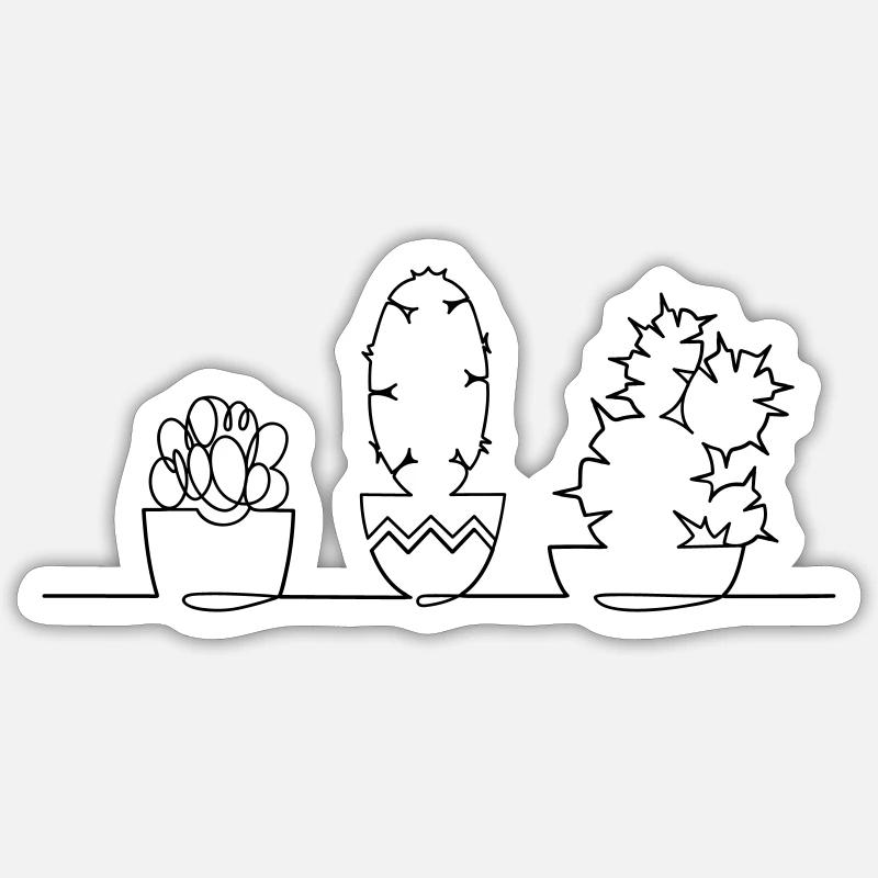 cacti - Sticker size S (10 x 10 cm) - white matte