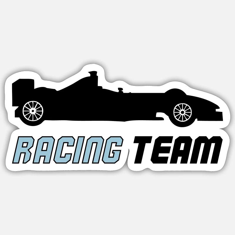 racing team 002 - Sticker Größe S (10 x 10 cm) - Mattweiß