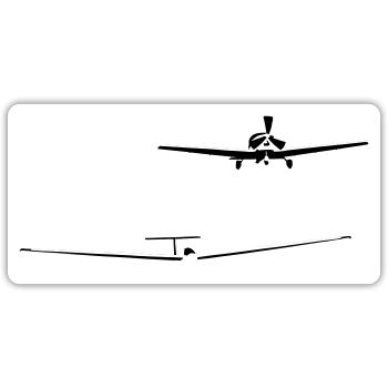 Fschlepp Flugzeug Pilot Flieger Motorflugzeug - Sticker Größe S (10 x 10 cm) - Mattweiß - Vorne
