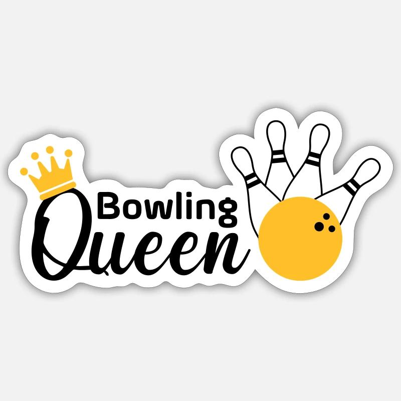 Bowling Queen - Sticker Größe S (10 x 10 cm) - Mattweiß