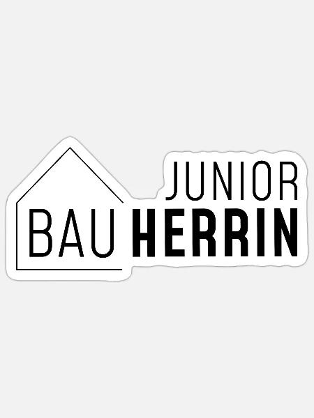 Junior Bauherrin mit Haus - Sticker Größe S (10 x 10 cm) - Mattweiß