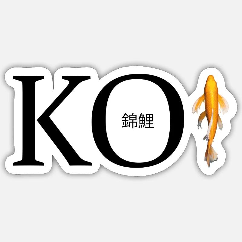 Koi - Sticker taille S (10 x 10 cm) - blanc mat