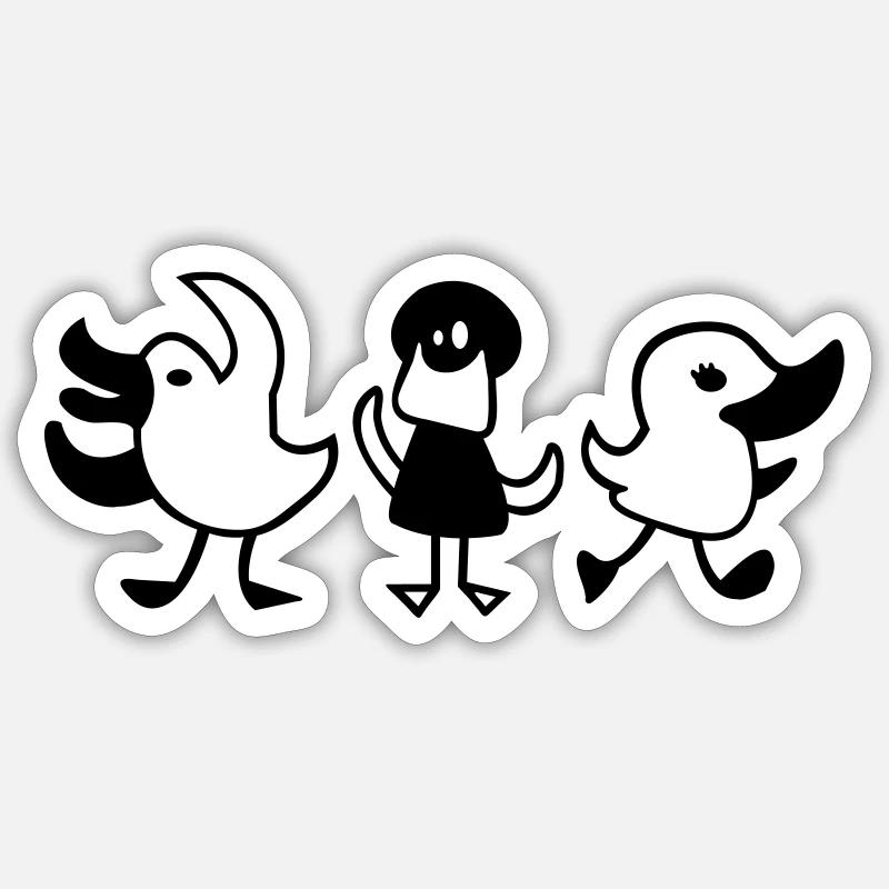 Duck Dance - Little Ducks Dancing - Contrast Sticker size S (10 x 10 cm)