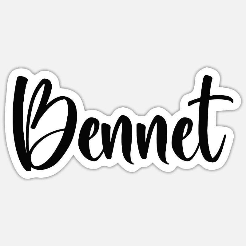 Prénom - Bennet - Sticker taille S (10 x 10 cm) - blanc mat