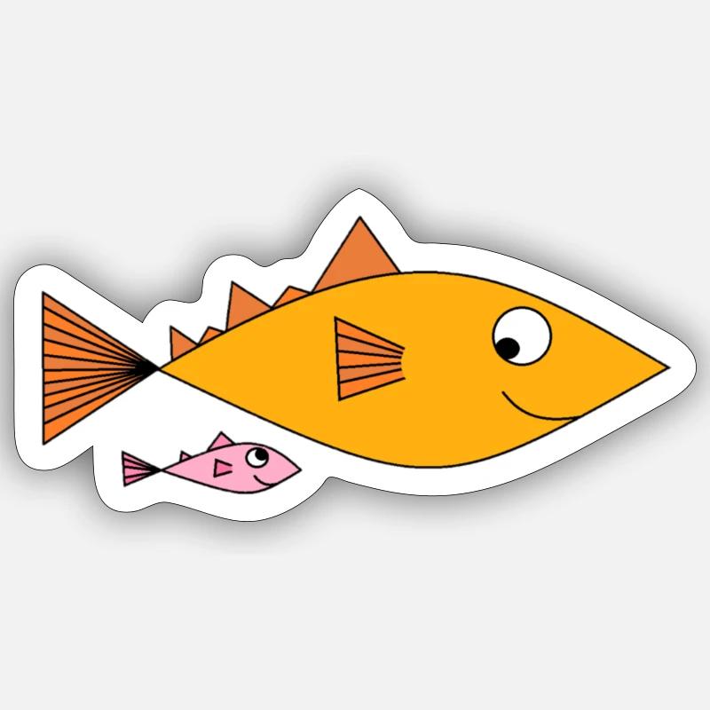 Happyfish - Sticker taille S (10 x 10 cm) - blanc mat