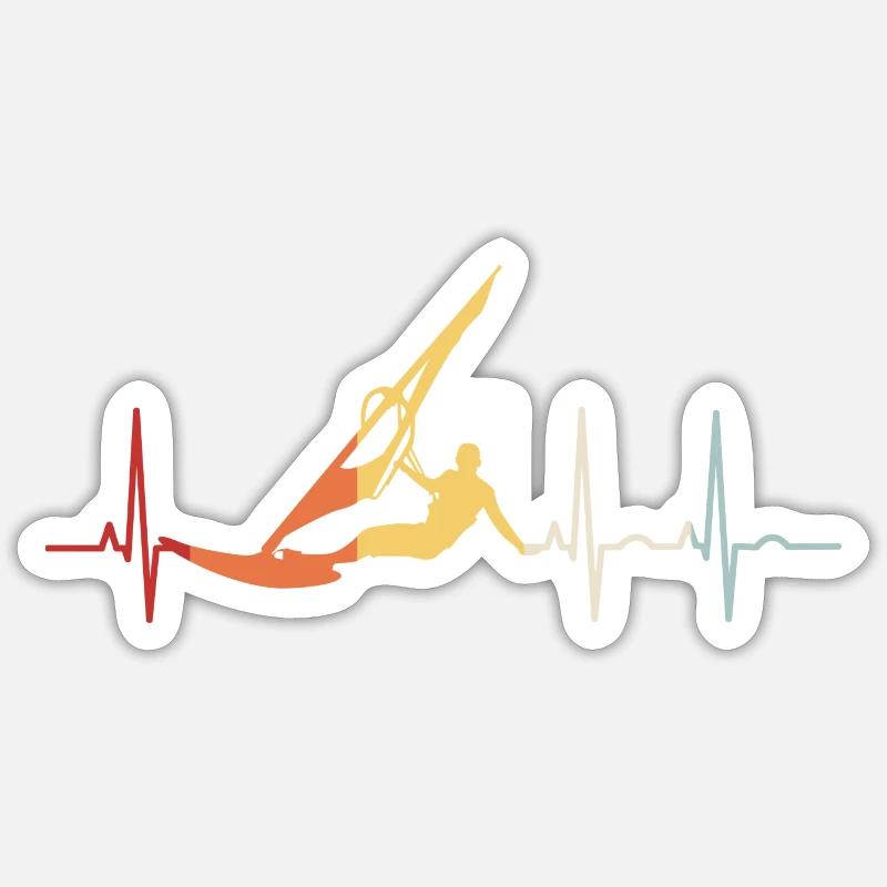 Surf de windsurfé Windsurfer ECG - Sticker taille S (10 x 10 cm) - blanc mat