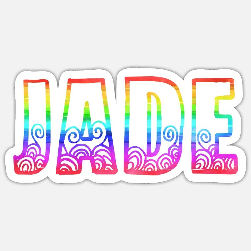 jade rs regenbogen - Sticker Größe S (10 x 10 cm) - Mattweiß
