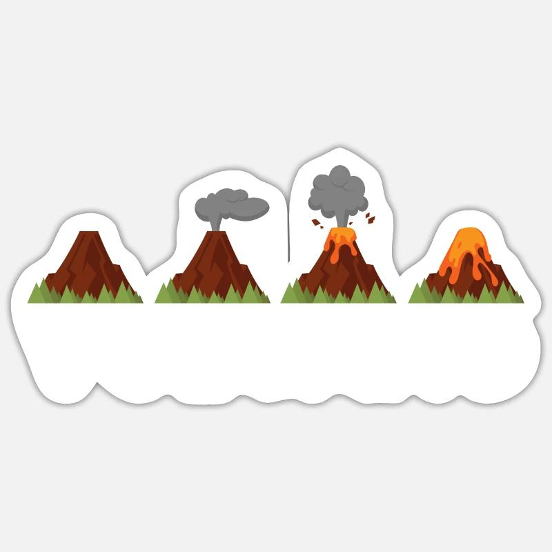 volcano - Sticker size S (10 x 10 cm) - white matte
