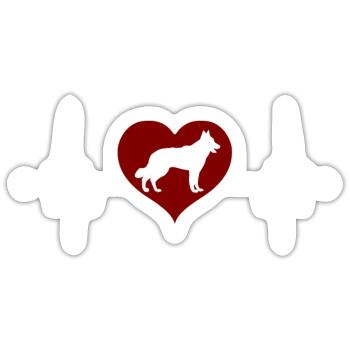 Swiss White Shepherd Heartbeat - Sticker size S (10 x 10 cm) - white matte - Front