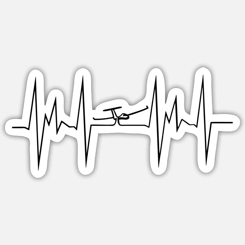 Planeur Planeur Planeur Pilote - Sticker taille S (10 x 10 cm) - blanc mat