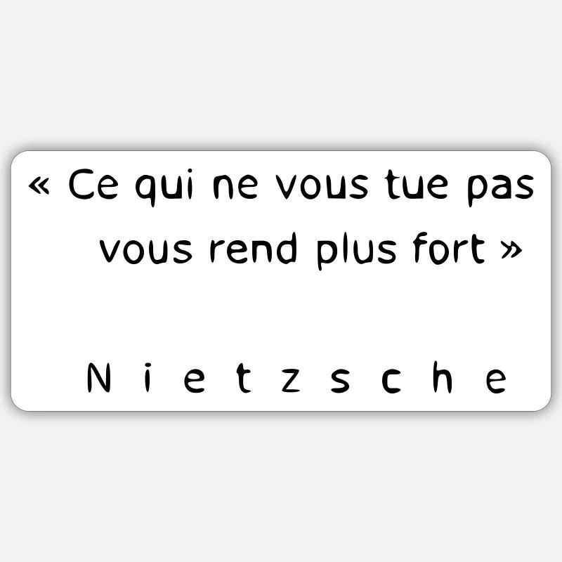 Nietzsche - Sticker taille S (10 x 10 cm) - blanc mat