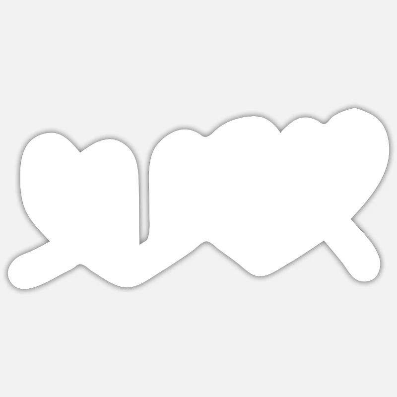 trois cœurs - Sticker taille S (10 x 10 cm) - blanc mat