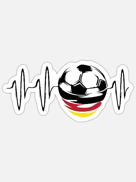 herzschlag deutschland fußball symbol germany icon - Sticker Größe S (10 x 10 cm) - Mattweiß