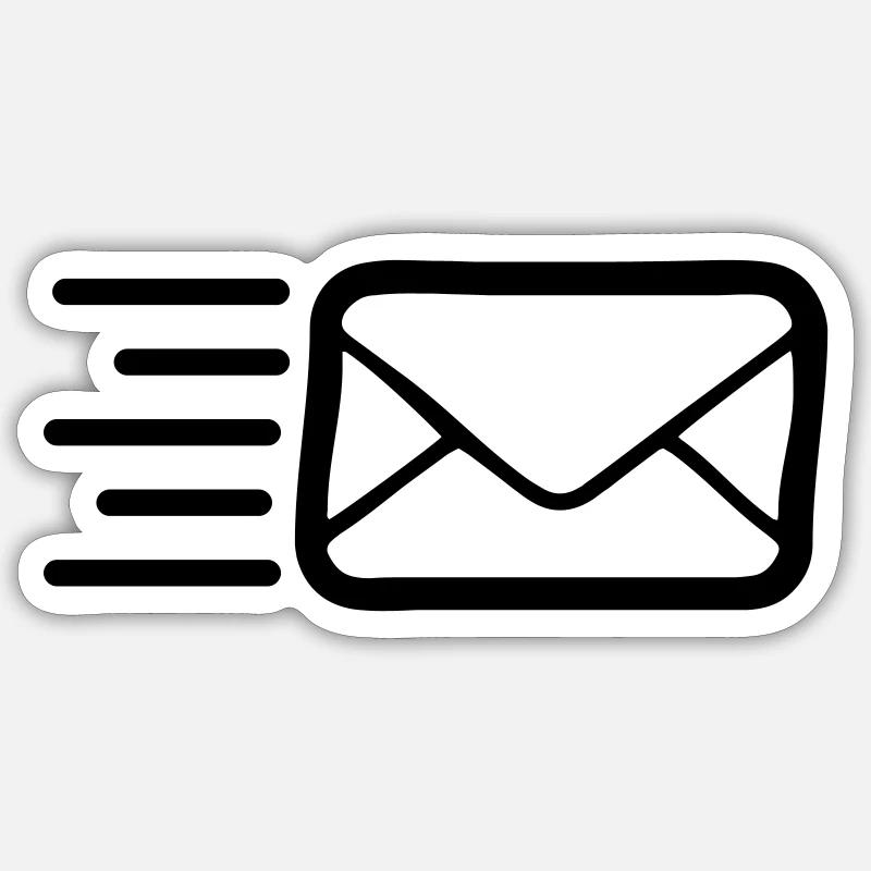 E-Mail Email Brief Symbol Icon - Sticker Größe S (10 x 10 cm) - Mattweiß