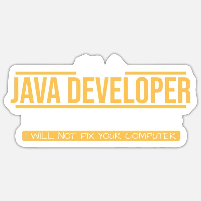 Java Developer - Sticker size S (10 x 10 cm) - white matte