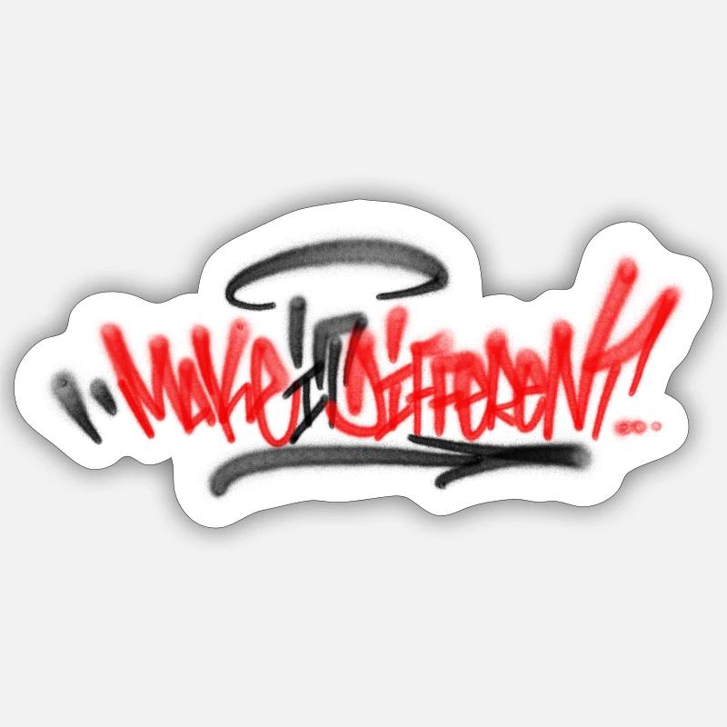 Make ist Different - Sticker Größe S (10 x 10 cm) - Mattweiß