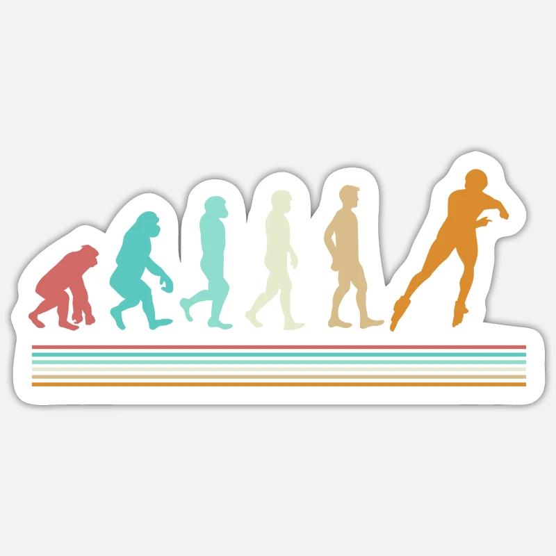 Inline Skating Evolution Rollschuh Inlineskater Sticker Größe S (10 x 10 cm)