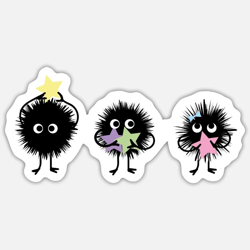 Susuwatari - Sticker taille S (10 x 10 cm) - blanc mat