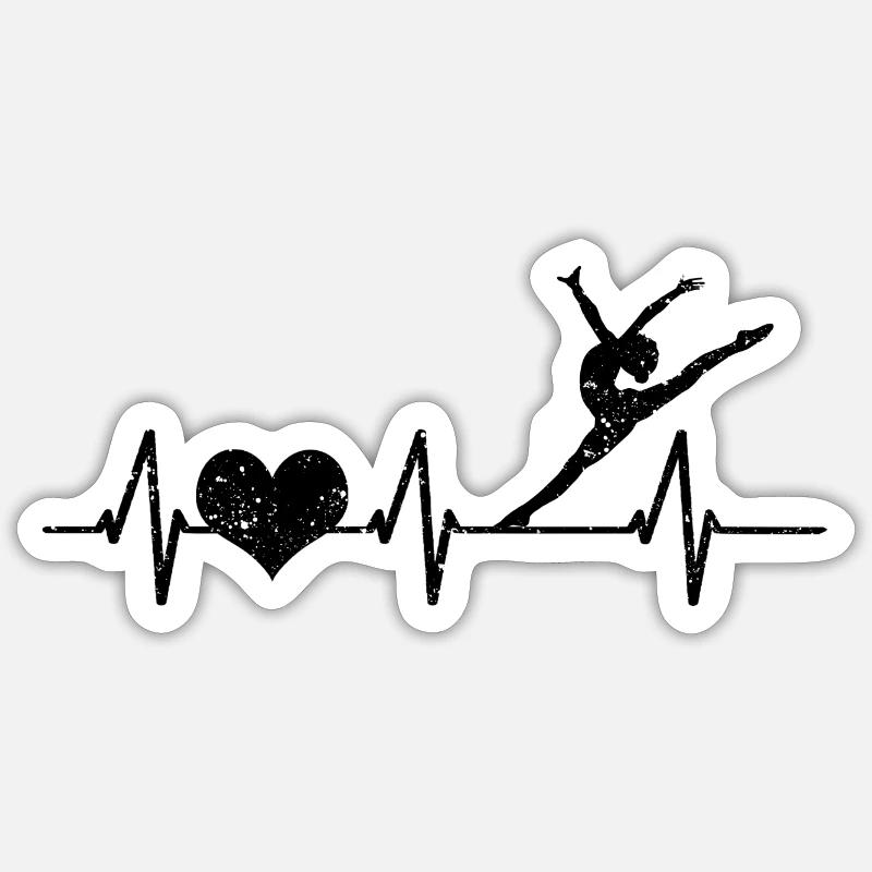 Ballet Danse Herzschalg Amour Sport de danse - Sticker taille S (10 x 10 cm) - blanc mat