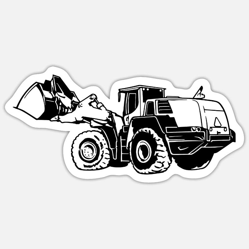 Loading machine Silhouette wheel loader quarry Sticker size S (10 x 10 cm)