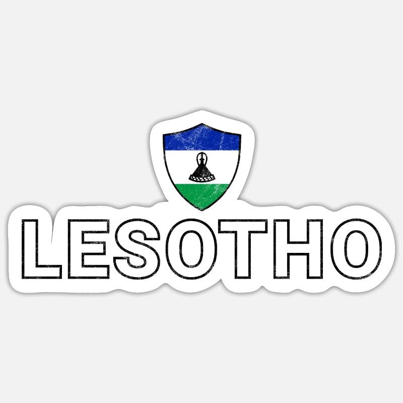 Lesotho - Sticker taille S (10 x 10 cm) - blanc mat