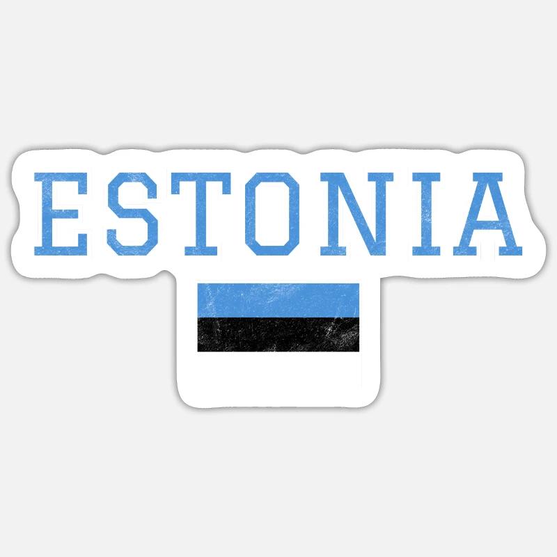 Estonie - Sticker taille S (10 x 10 cm) - blanc mat