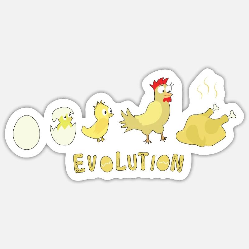 Evolution Oeuf Poulet Rôti Poulet BBQ Barbecue Sticker taille S (10 x 10 cm)