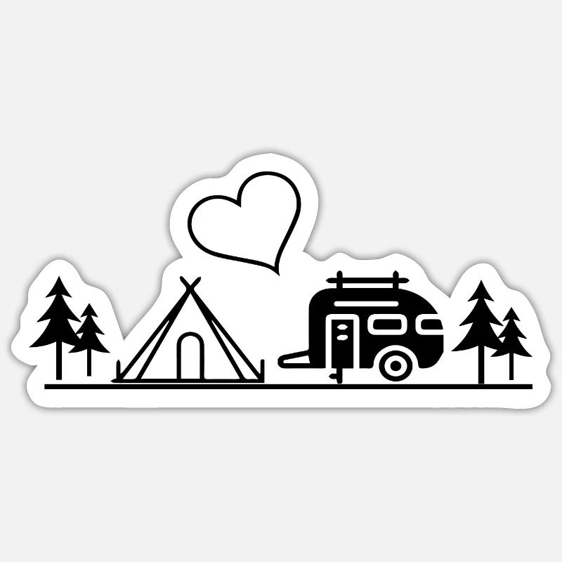 Camping - Sticker Größe S (10 x 10 cm) - Mattweiß